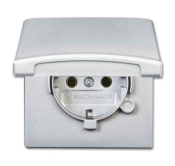  Розетка Schuko Allwetter44 16А 250В 20 EUGK-33-101 с защ. крышкой (уплот. кольцо в комплекте) IP44 серебристый алюм. ABB 2CKA002064A0288 