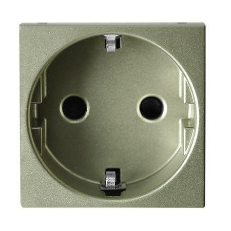  Розетка Schuko Zenit 16А 250В безвинт. клеммы защ. шторки с заземл. шампань ABB 2CLA228860N1901 