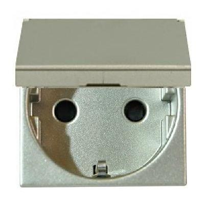  Розетка Schuko Zenit 16А 250В с защ. крышкой защ. шторки с заземл. шампань ABB 2CLA228810N1901 