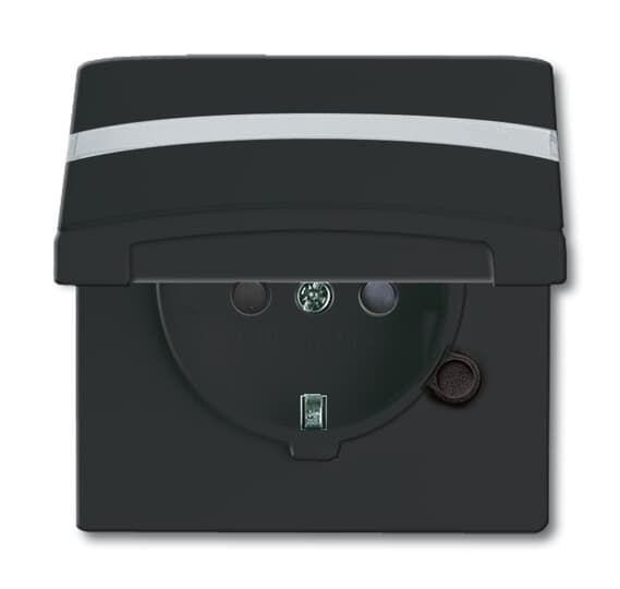  Розетка Schuko Allwetter44 16А 250В 20 EUGKBN-35-101 с защ. крышкой защ. шторки поле для надписи (уплот. кольцо в комплекте) IP44 черн./антрацит ABB 2CKA002064A0302 