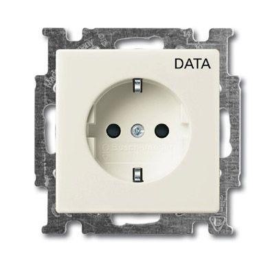  Розетка Schuko Basic 55 16А 250В с маркировкой "DATA" chalet-white ABB 2CKA002011A6145 