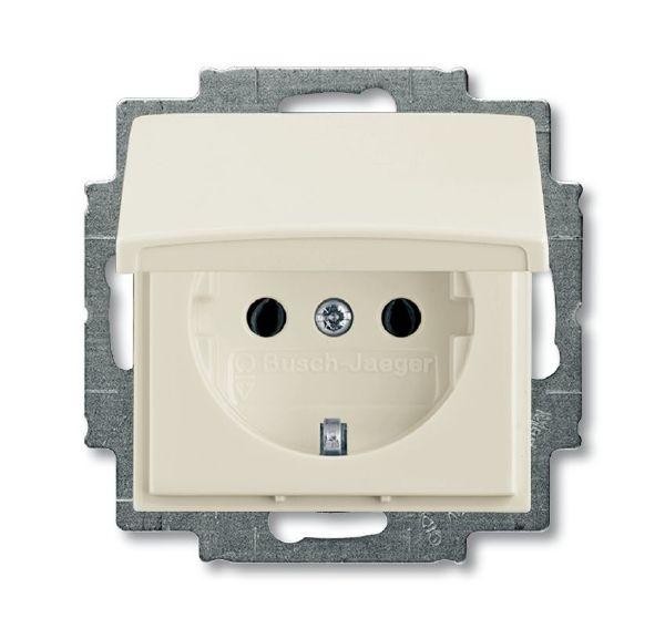  Розетка Schuko Basic 55 16А 250В с защ. крышкой chalet-white ABB 2CKA002018A1500 
