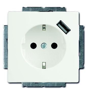  Розетка Schuko Future 16А 700мА с заряд. устройством USB 20 EUCBUSB-884-500 защ. шторки бел. бархат ABB 2CKA002011A6182 