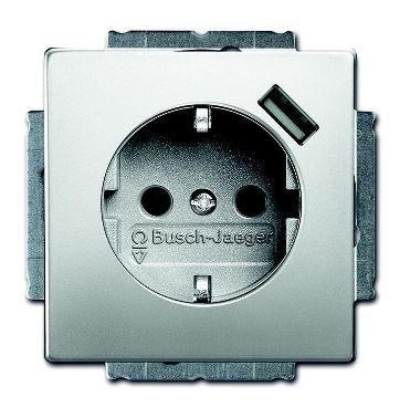  Розетка Schuko 16А 700мА с заряд. устройством USB 20 EUCBUSB-866-500 сталь защ. шторки ABB 2CKA002011A6184 