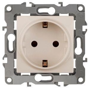  Розетка Schuko 16АХ-250В 2P+E защ. шторки 12-2102-02 сл. кость ЭРА Б0014688 