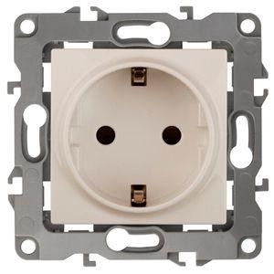  Розетка Schuko 16АХ-250В 2P+E без монтаж. лапок 12-2001-02 сл. кость ЭРА Б0014682 