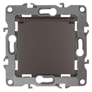  Розетка Schuko 16АХ-250В 2P+E с защ. крышкой защ. шторки 12-2103-13 бронза ЭРА Б0019328 