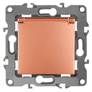  Розетка Schuko 16АХ-250В 2P+E с защ. крышкой защ. шторки 12-2103-14 медь ЭРА Б0019329 