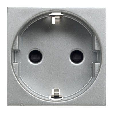  Розетка Schuko Zenit 16А 250В с заземл. серебр. ABB 2CLA228860N1301 
