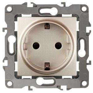  Розетка Schuko 16АХ-250В 2P+E 12-2101-04 шампань ЭРА Б0014678 