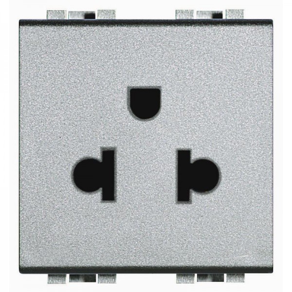 Розетка силовая LivingLight 16А 2К+3t универс. станд. алюм. Leg BTC NT4126 