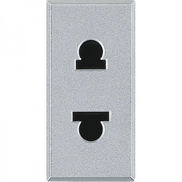  Розетка Axolute 2К 16А защ. шторки евро/амер. станд. алюм. Leg BTC HC4125 