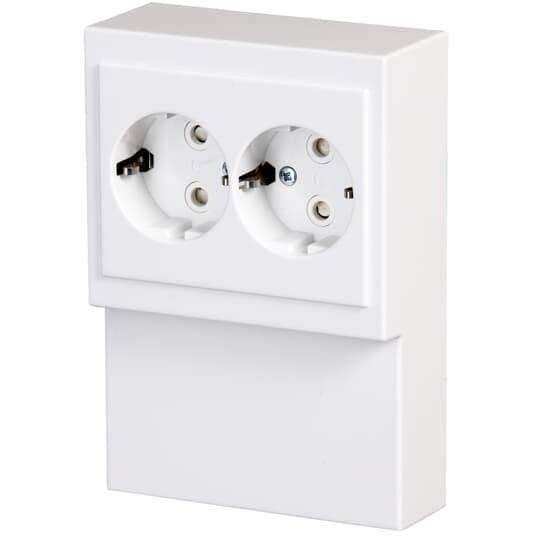  Розетка Double Schuko Impressivo 16А 230В для установки на плинтус бел. ABB 2TKA00002273 
