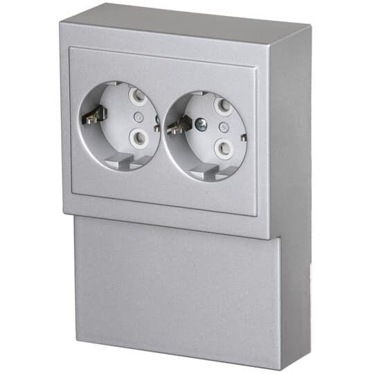  Розетка Double Schuko Impressivo 16А 230В для установки на плинтус алюм. ABB 2TKA00002275 