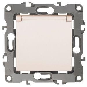  Розетка Schuko 16АХ-250В 2P+E с защ. крышкой защ. шторки сл. кость (10/100/3 12-2103-02 сл. кость ЭРА Б0014694 