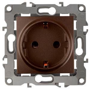  Розетка Schuko 16АХ-250В 2P+E защ. шторки 12-2102-13 бронза ЭРА Б0019324 