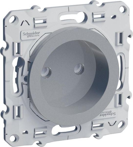  Механизм розетки 1-м СП Odace 16А IP21 защ. шторки алюм. SchE S53R033 
