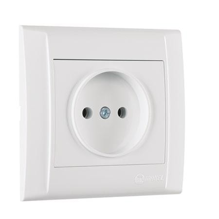  Розетка 1-м СП Defne 16А IP20 без заземл. с сет. фильтром бел. Makel 42001002 