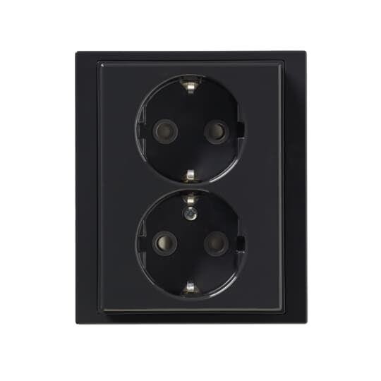 Розетка Double Schuko Impressivo 16А 230В с рамкой антрацит ABB 2TKA000951G1 