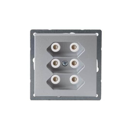  Розетка EuroSocket 3мод. 6А 230В без заземл. алюм. ABB 2TKA00000451 