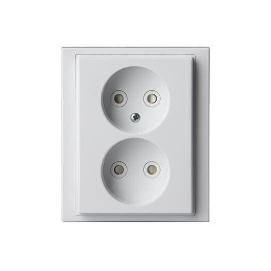  Розетка Double Schuko Impressivo 16А 230В без заземления бел. ABB 2TKA00000432 