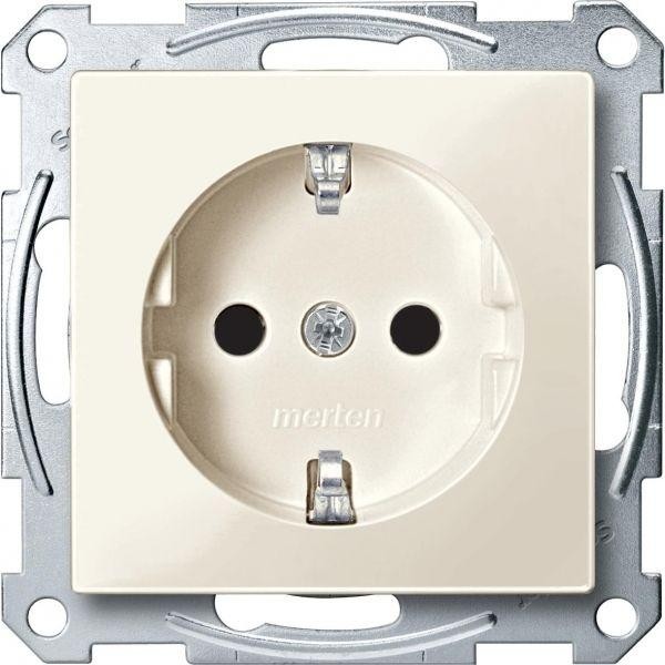  Механизм розетки 1-м СП Schuko Merten с защ. шторкой беж. SchE MTN2300-0344 