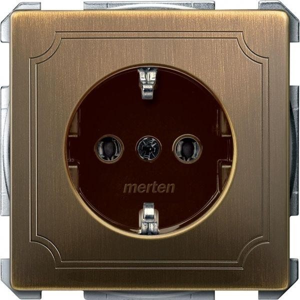 Механизм розетки СП Merten Antique без защ. шторок с заземл. антич. латунь SchE MTN2301-4143 