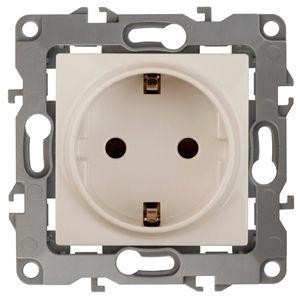  Розетка Schuko 16АХ-250В 2P+E 12-2101-02 сл. кость ЭРА Б0014676 