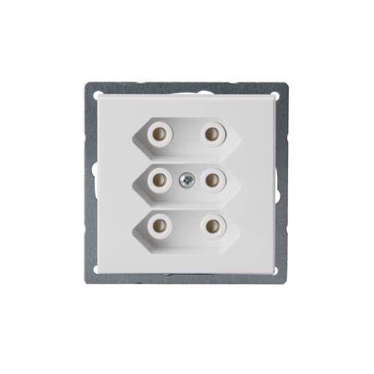  Розетка EuroSocket 3мод. 6А 230В без заземл. бел. ABB 2TKA00000433 