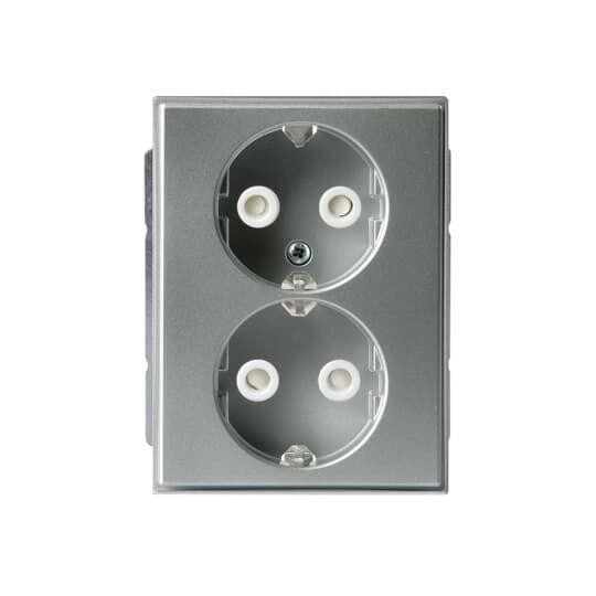  Розетка Double Schuko Impressivo 16А 230В алюм. ABB 2TKA00000441 