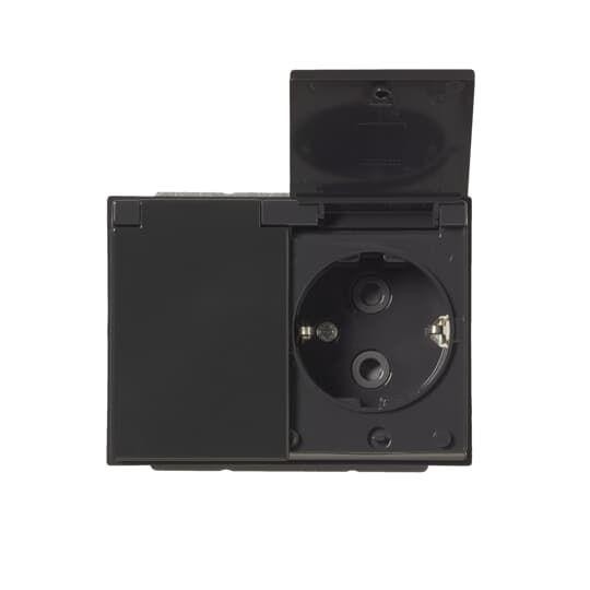  Розетка Double Schuko Impressivo 16А 230В с защ. крышкой IP21/44 антрацит ABB 2TKA00003031 