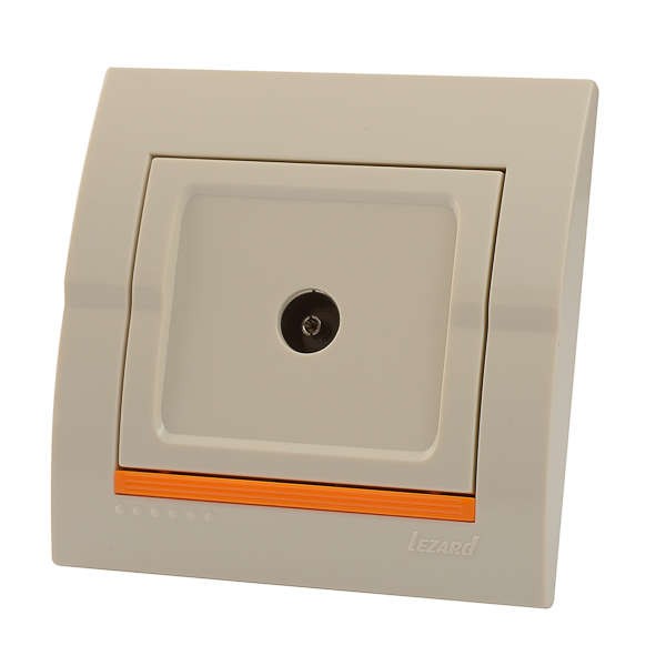  Розетка TV СП Дери проходная крем./крем. LEZARD 702-0303-129 
