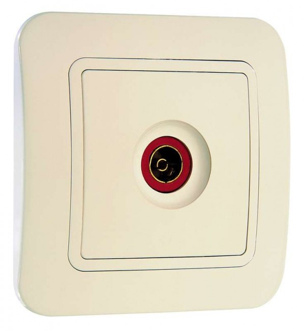  Розетка TV СП Lillium 16А IP20 крем/крем Makel 70207 