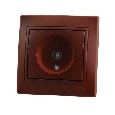  Розетка TV СП Мира проходная вишня LEZARD 701-0601-129 