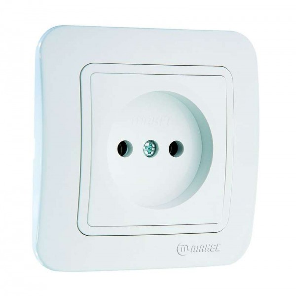  Розетка 1-м СП Lillium 16А IP20 без заземл. бел. /бел. Makel 70022 