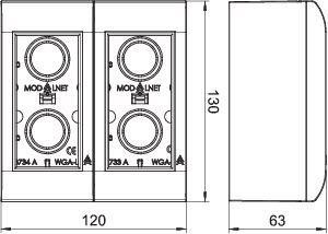  Коробка монтажная двухмодульная Modul 45 WG-AK RW OBO 6109900 