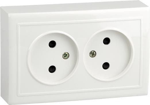  Розетка 2-м V01-31-R22-S бел. Volsten 9845 