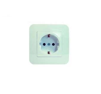  Розетка 1-м СП LilliumN с заземл. бакалит бел. MAKEL 55028 