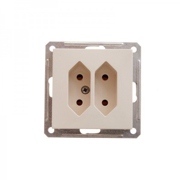  Розетка 2-м СП W59 6А IP20 под пл. вил. сл. кость SchE RS6-253-2-86 