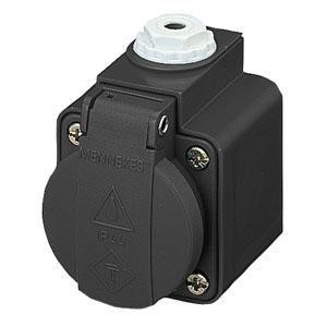  Розетка наружн. уст. Schuko 16А 2P+E IP44 черн. Mennekes 10083 