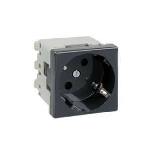  Механизм розетки 1-м СП Simon Connect K45 2мод. с заземл. графит Simon K11-14 