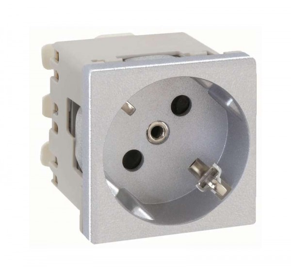  Механизм розетки 1-м СП Simon Connect K45 2мод. с заземл. сер. Simon K11-8 