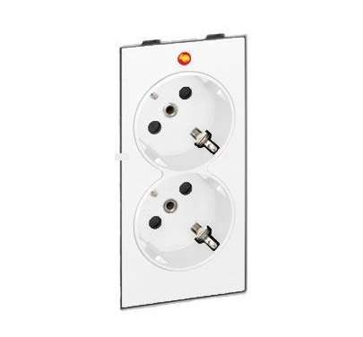  Механизм розетки 2-м СП Simon Connect (1-S мод) с заземл. бел. Simon S1-9 
