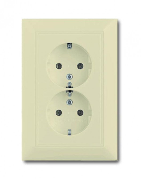  Механизм розетки 2-м Basic защ. шторки сл. кость ABB 2CKA002021A0379 