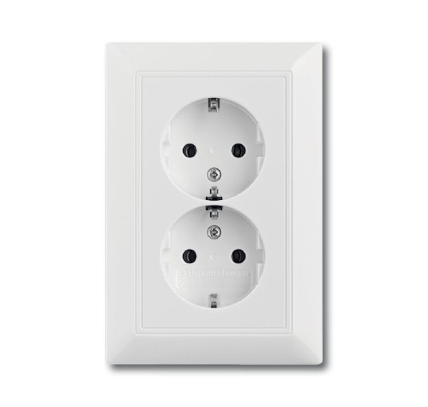  Механизм розетки 2-м Basic защ. шторки альп. бел. ABB 2CKA002021A0378 