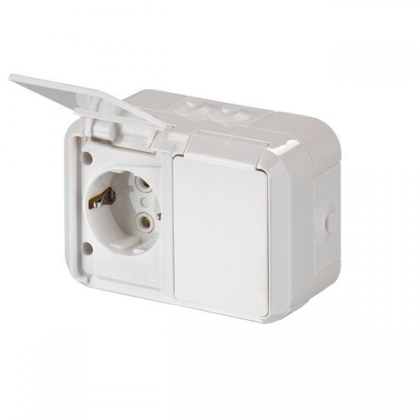  Розетка ОП Jussi Double Schuko 16А 250В с заземл. бел. ABB 2TKA000765G1 