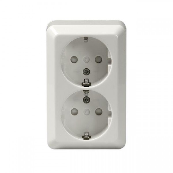 Розетка ОП Jussi Double Schuko 16А 250В с заземл. бел. ABB 2TKA000758G1 