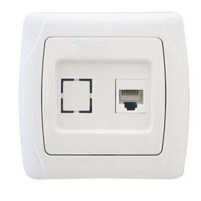  Розетка компьютерная 1-м СП Маргарита RJ45 бел. UNIVersal М0035 