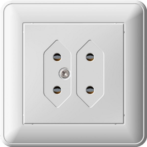  Розетка 2-м СП W59 6А IP20 под пл. вил. бел. SchE RS6-253-18 