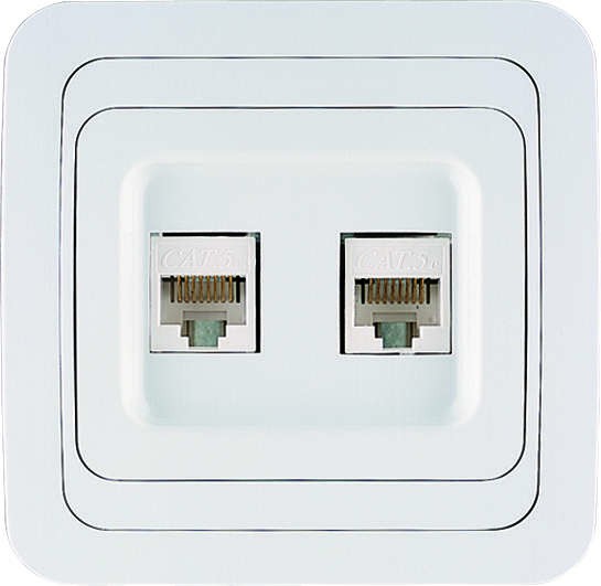  Розетка компьютерная 2-м CAT 5 СП Mimoza 16А IP20 бел./бел. Makel 12036 